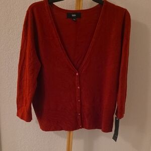 Mossimo Supply Co. Deep Red V-Neck Cardigan
